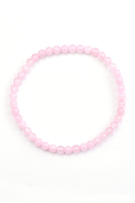 Armband 4mm Rosenquarz, 18 cm