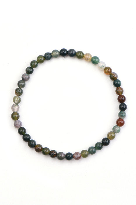 Bracelet 4mm Indian Agate, 18 cm