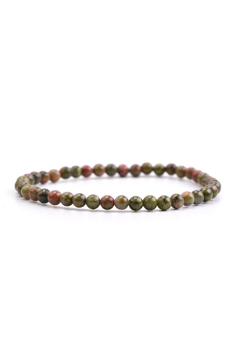 Bracelet 4mm Unakite, 18 cm