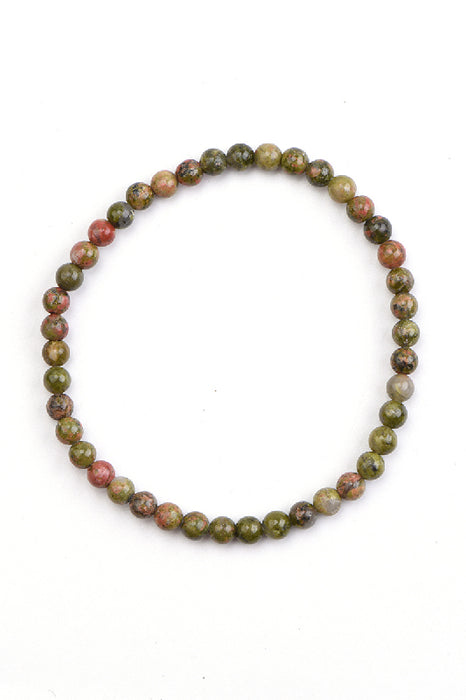 Bracelet 4mm Unakite, 18 cm