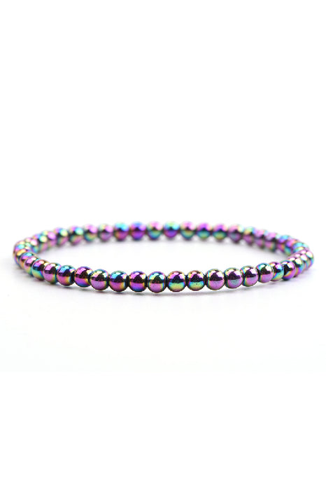 Armband 4mm Regenbogen Hämatit, 18 cm