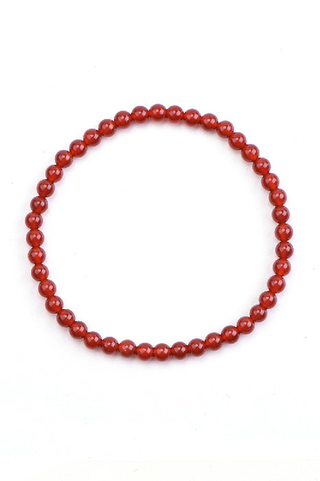 Bracelet 4mm carnelian class A, 18 cm