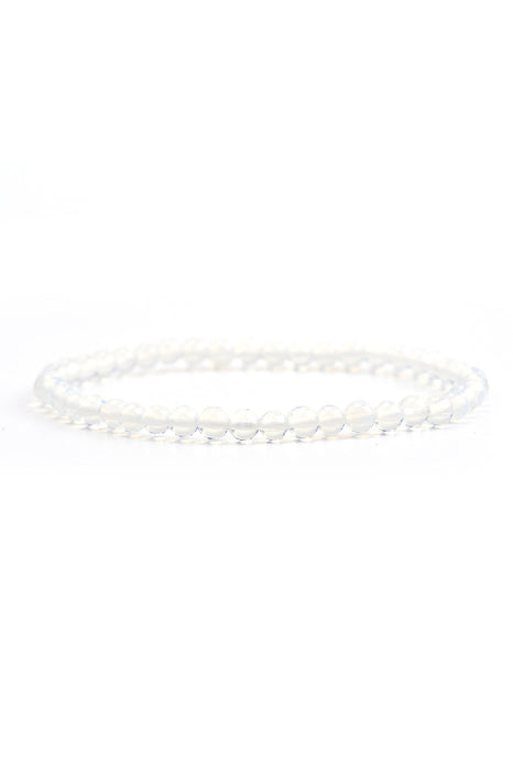 Armband 4mm weisser Opal, 18 cm