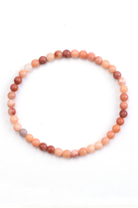 Armband 4mm roter Aventurin, 18 cm