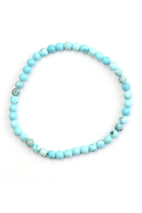 Bracelet 4mm blue turquoise, 18 cm