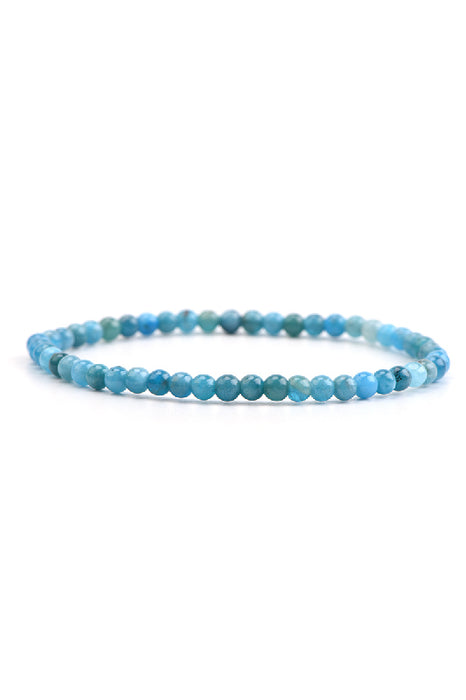Bracelet 4mm blue apatite, 18 cm