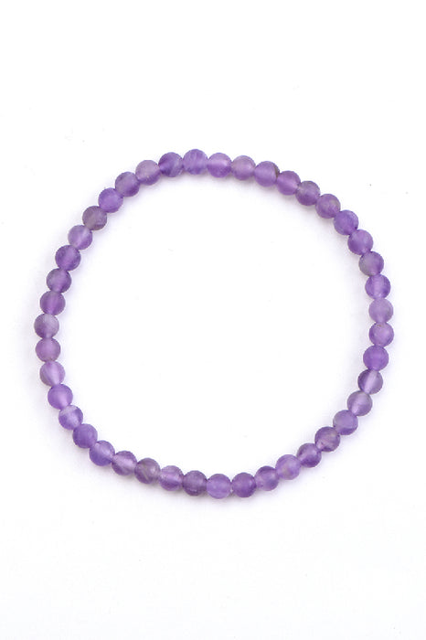 Armband 4mm matter Amethyst, 18 cm