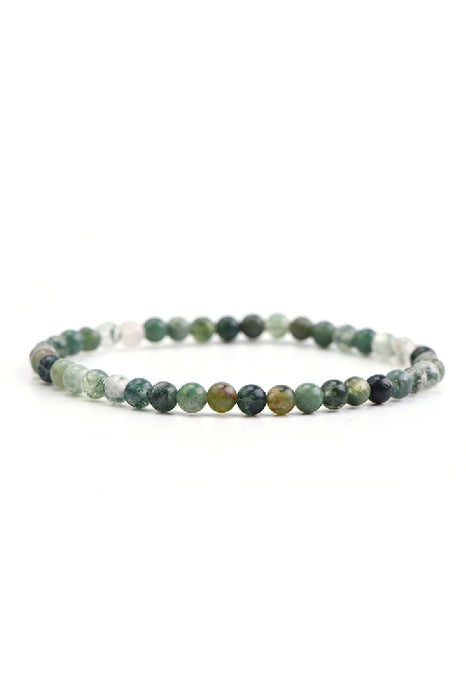 Bracelet 4mm moss agate, 18 cm