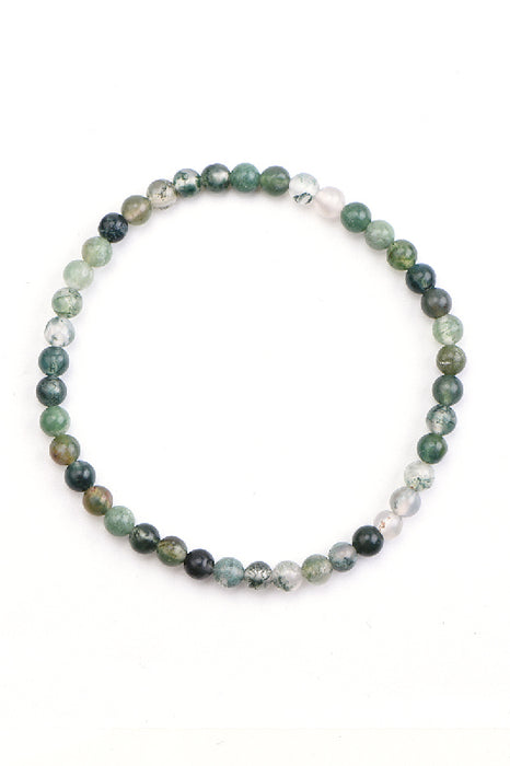 Bracelet 4mm moss agate, 18 cm