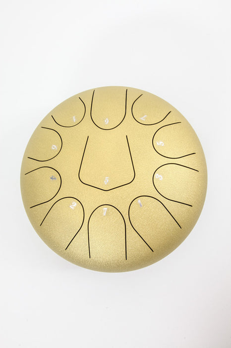 Tongue drum 11 tongues gold colored