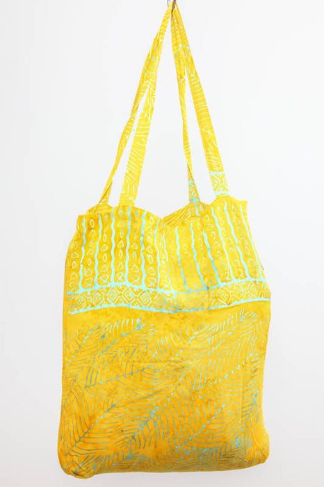 Shopping bag printed yellow/light green