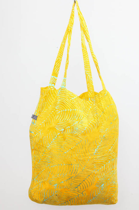 Shopping bag printed yellow/light green