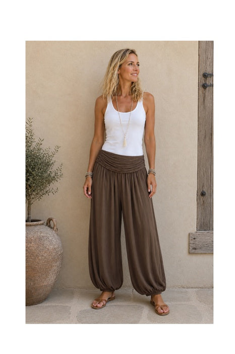 Sarouel viscose marron - taille unique