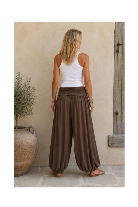 Sarouel viscose marron - taille unique