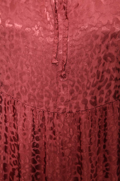 Long dress rust red patterned - One Size