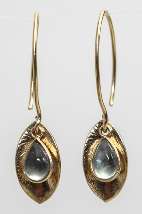 Ohrring Messing vergoldet Apatit 43x9mm