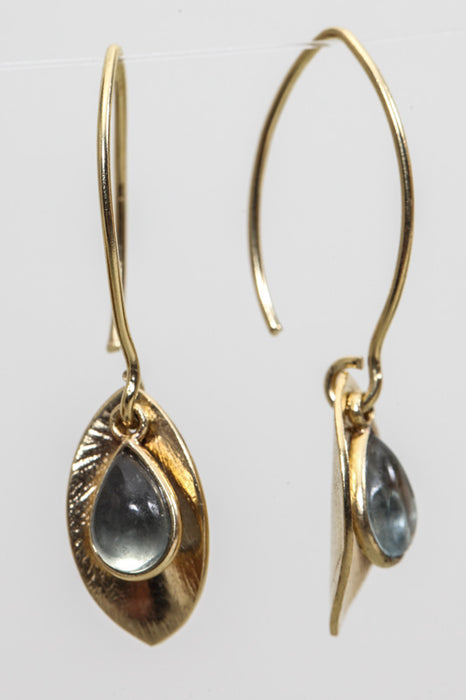 Ohrring Messing vergoldet Apatit 43x9mm