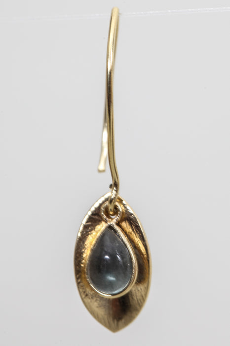 Ohrring Messing vergoldet Apatit 43x9mm