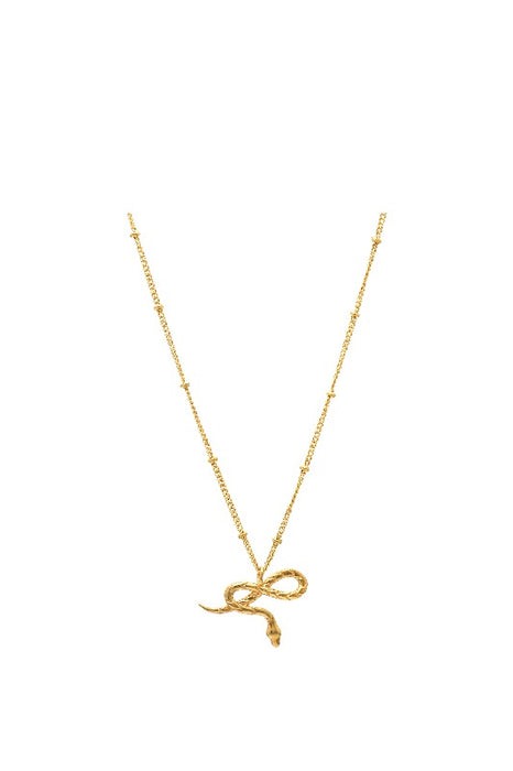 Chain brass gold plated pendant snake cubic zirconia 18x24mm