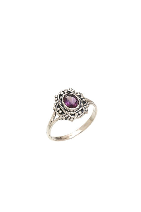 Silver ring amethyst