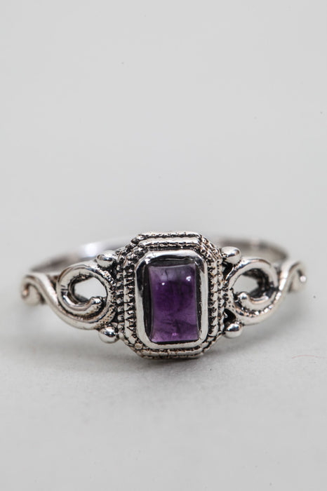 Silver ring amethyst