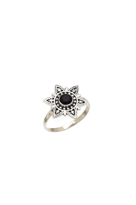 Silver ring black onyx