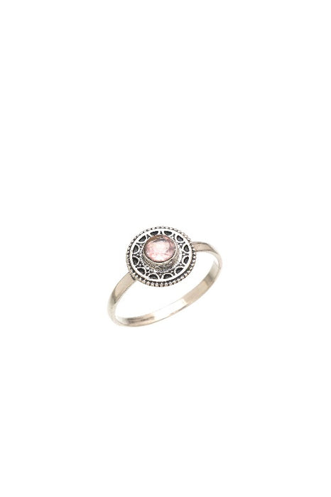 Silver ring rose quartz