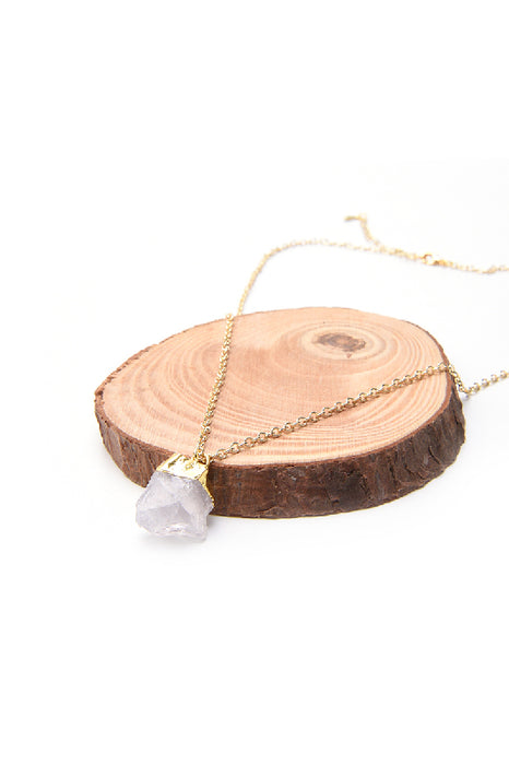 Crystal quartz necklace 50 cm