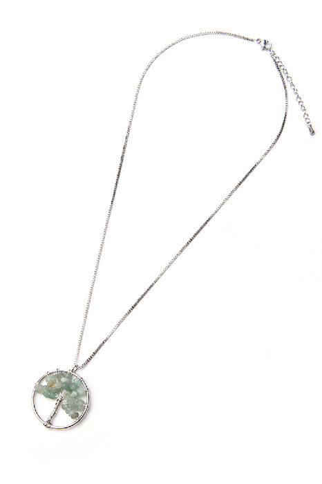 Collier arbre de vie aventurine verte 50 cm