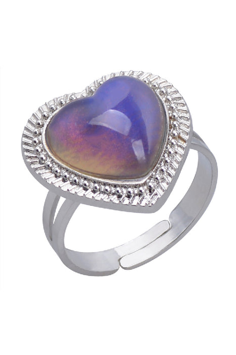 Bague d'humeur coeur réglable
