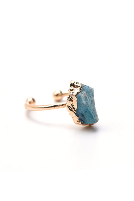 Ring adjustable blue apatite