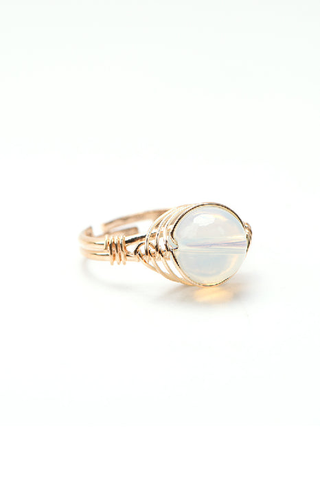 Ring adjustable opalite