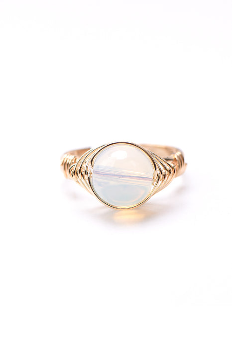 Ring adjustable opalite