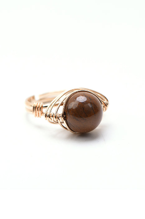 Ring adjustable tiger eye