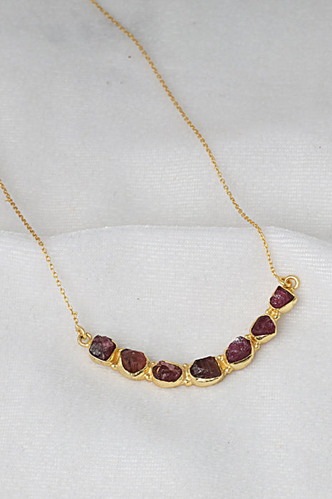 Chain brass 7 stones tourmaline