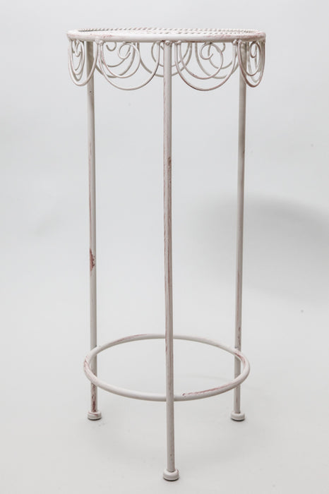 Flower stand round 3-leg antique cream 27 x 60 cm