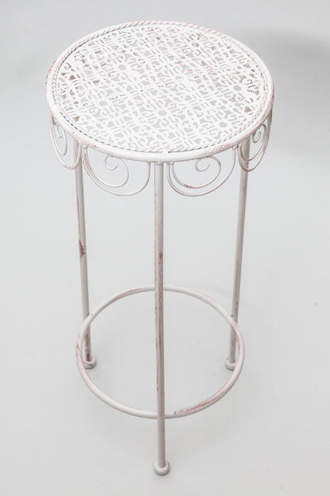 Flower stand round 3-leg antique cream 27 x 60 cm