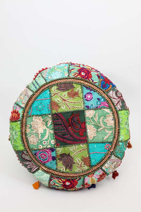 Cushion round green 55 x 55 cm