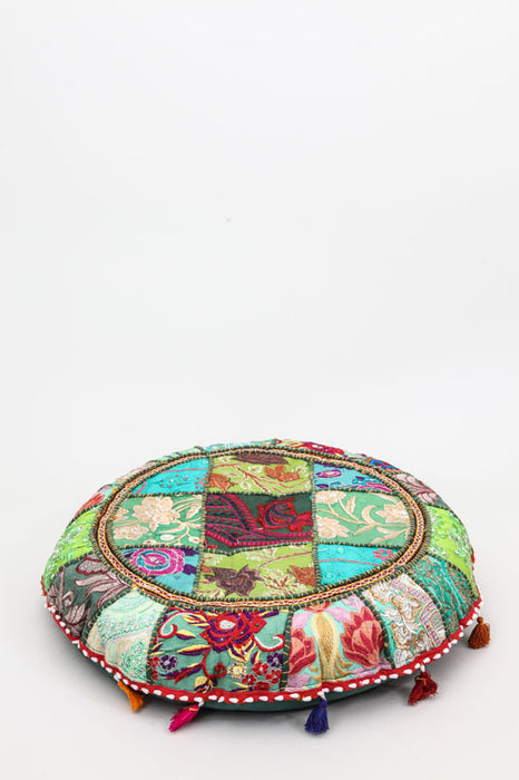 Cushion round green 55 x 55 cm