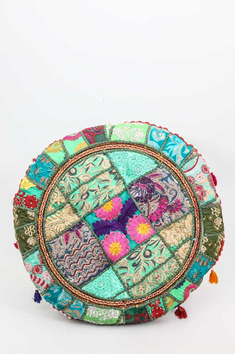 Cushion round green 55 x 55 cm