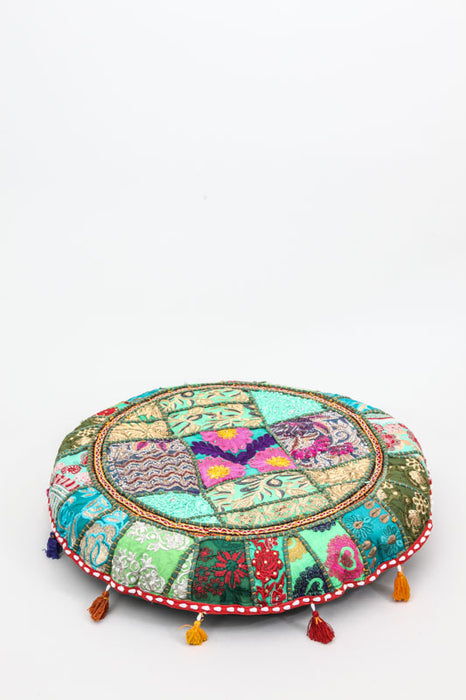 Cushion round green 55 x 55 cm