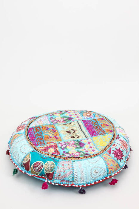 Cushion round turquoise 55 x 55 cm