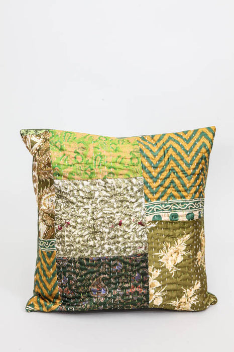 Housse de coussin Kantha assortie 40 x 40 cm