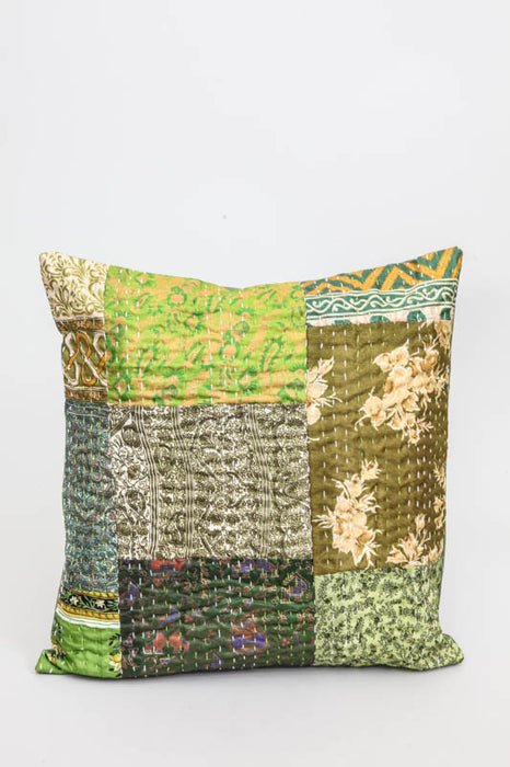 Housse de coussin Kantha assortie 40 x 40 cm