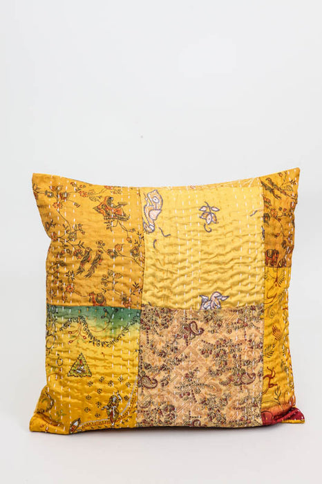 Housse de coussin Kantha assortie 40 x 40 cm