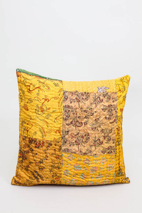 Housse de coussin Kantha assortie 40 x 40 cm