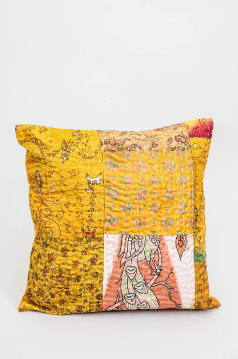 Housse de coussin Kantha assortie 40 x 40 cm