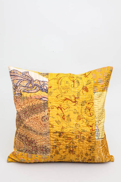 Housse de coussin Kantha assortie 40 x 40 cm