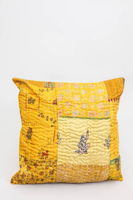 Housse de coussin Kantha assortie 40 x 40 cm