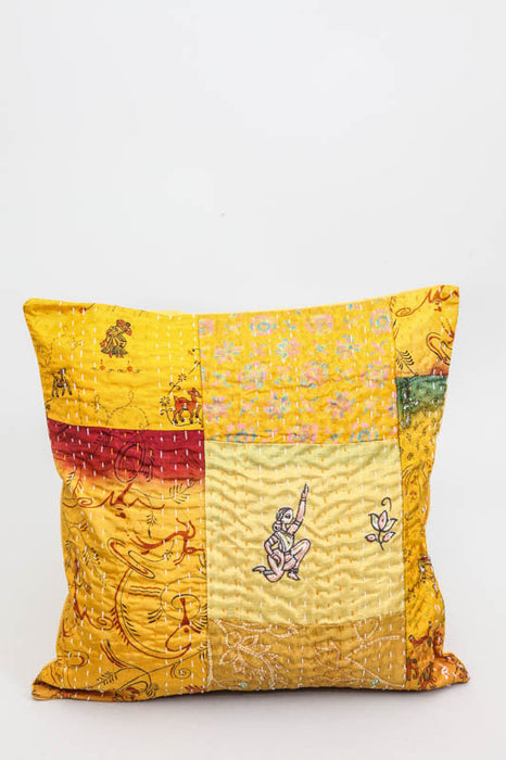 Housse de coussin Kantha assortie 40 x 40 cm